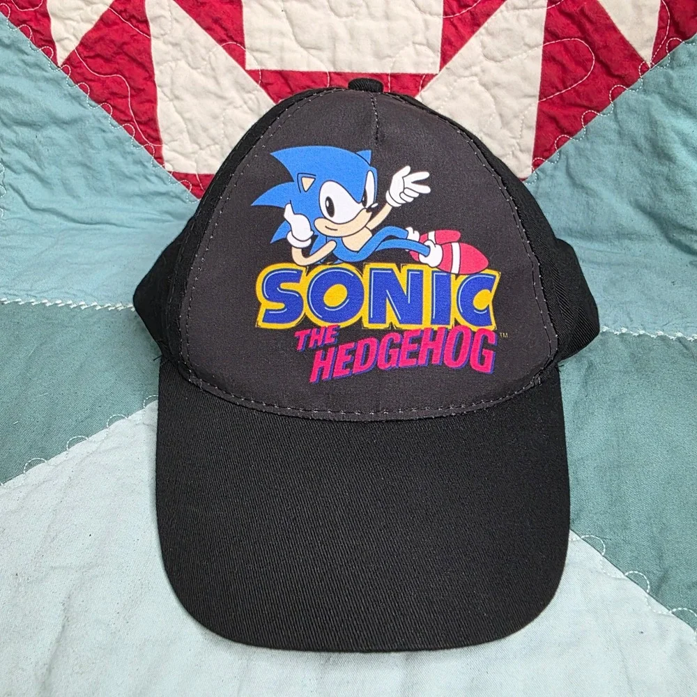Sonic the Hedgehog Black Snapback Baseball Hat SEGA Concept One YOUTH OSFM
